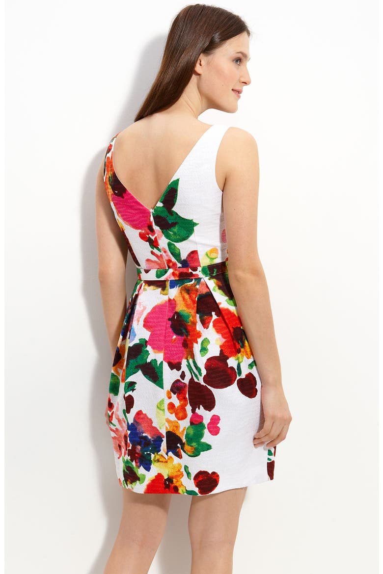 Belted Cotton Party Dress, Alternate, color, MULTI