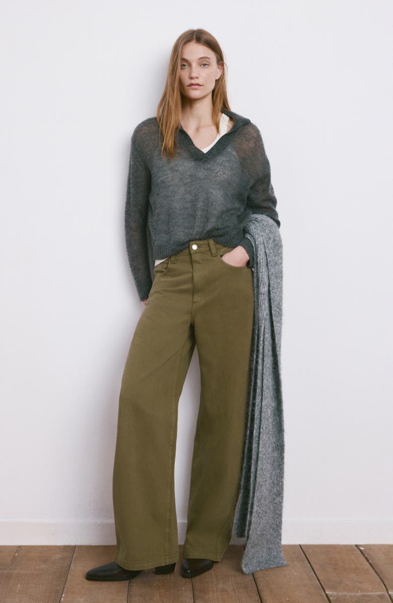 MANGO Mid Rise Balloon Jeans, Alternate, color, Khaki Green