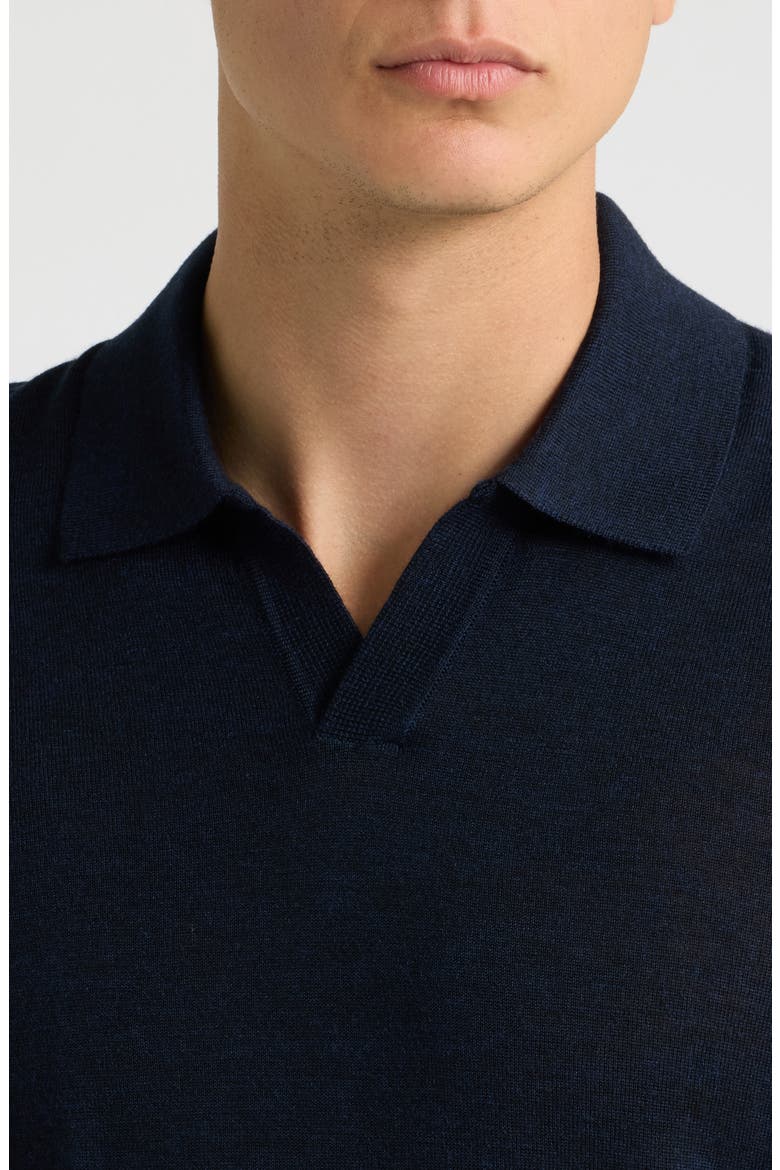 Wool Johnny Collar Polo, Alternate, color, NAVY