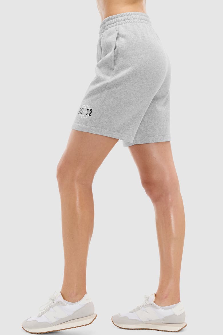 5 In Soft Fleece Sweatshort, Alternate, color, Heather Grey