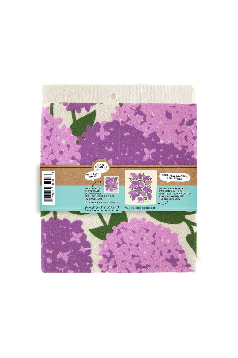 Lilacs Dish Towel + Sponge Cloth Gift Set, Alternate, color, Lilac