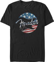 FENDER Men's Fender Distressed Black and White Flag Graphic T-Shirt