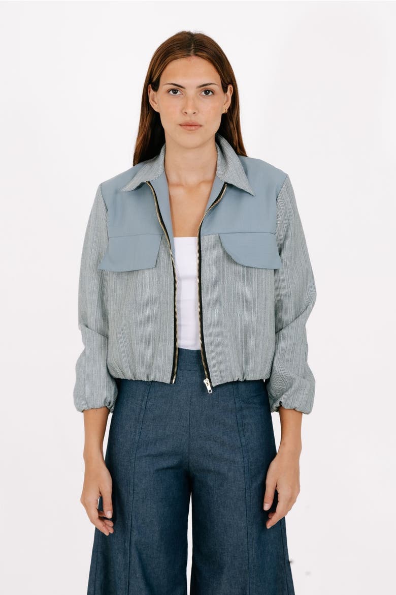 Stillwater Bomber Jacket, Alternate, color, Denim