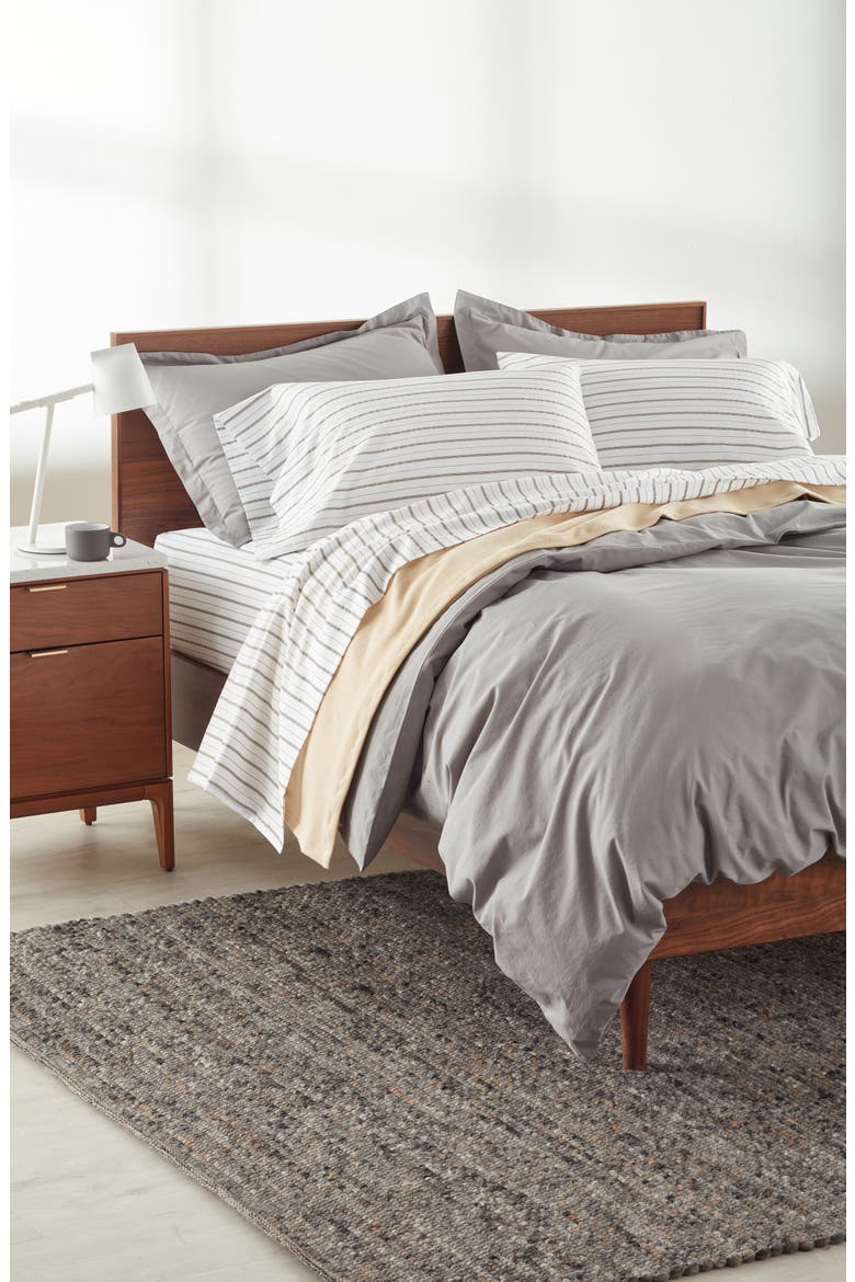 Organic Cotton Percale Duvet Cover & Shams Set, Alternate, color, WHITE