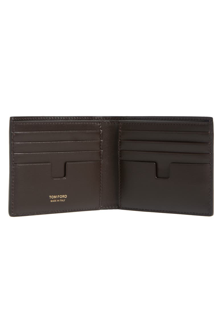 T-Line Nubuck Leather Bifold Wallet, Alternate, color, 1B076 DEEP UMBER
