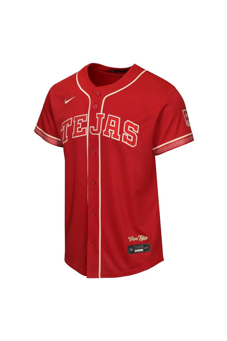 Youth Nike Jacob deGrom Red Texas Rangers 2026 City Connect Stadium Jersey, Alternate, color, Red