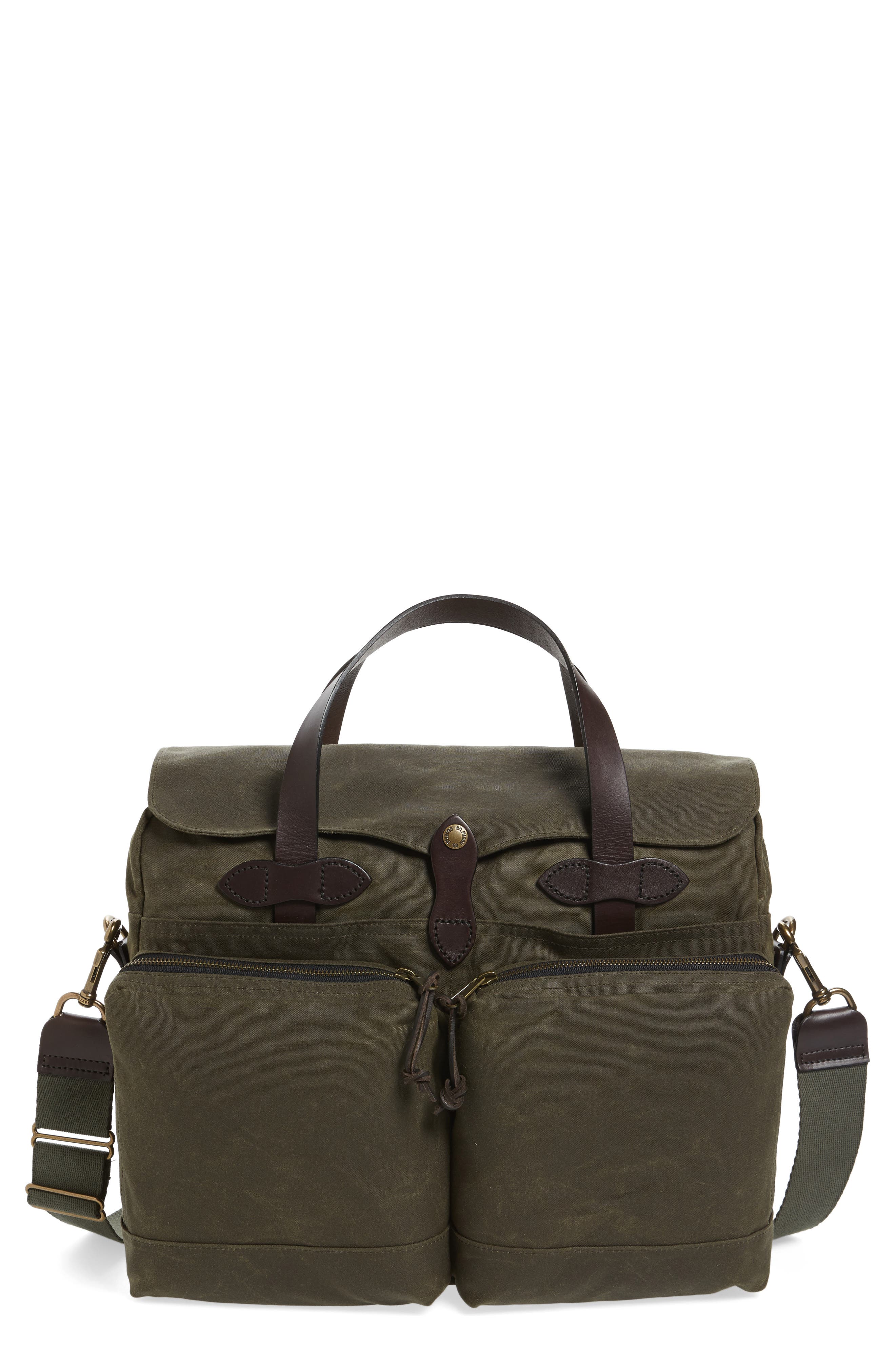 '24 Hour' Tin Cloth Briefcase, Main, color, OTTER GREEN