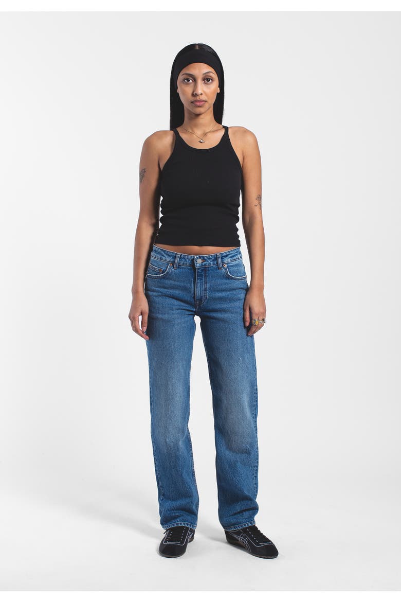 Arch Mid Straight Jeans, Alternate, color, Bay Mid Used