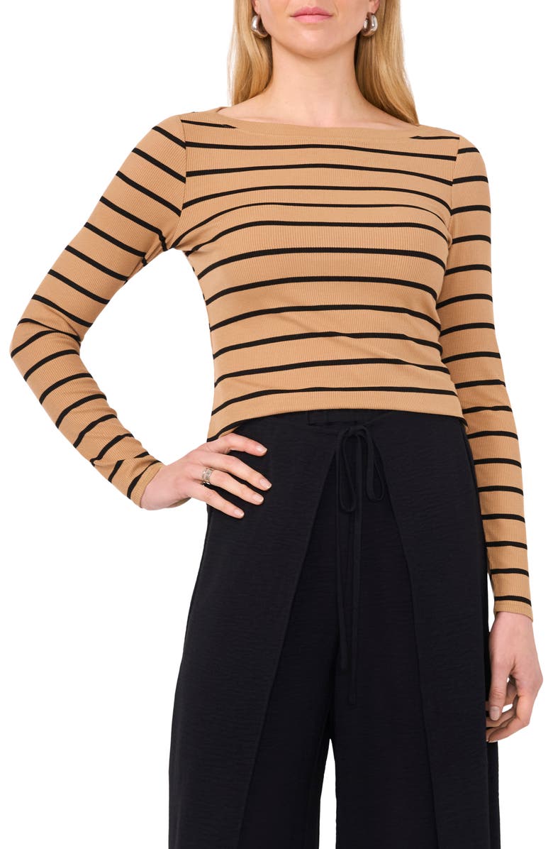 Halogen<sup>®</sup> Stripe Rib Top, Main, color, Warm Truffle