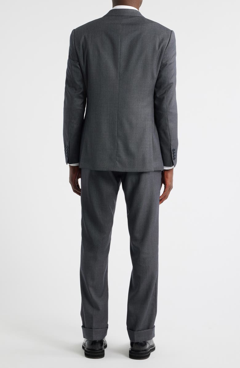 Emporio Armani Grey Nailhed Virgin Wool Suit, Alternate, color, Graphite