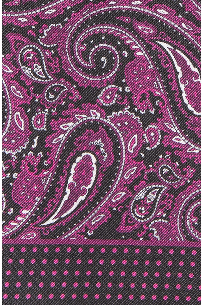 Fuschia Paisley Silk Pocket Square, Alternate, color, FUSCHIA