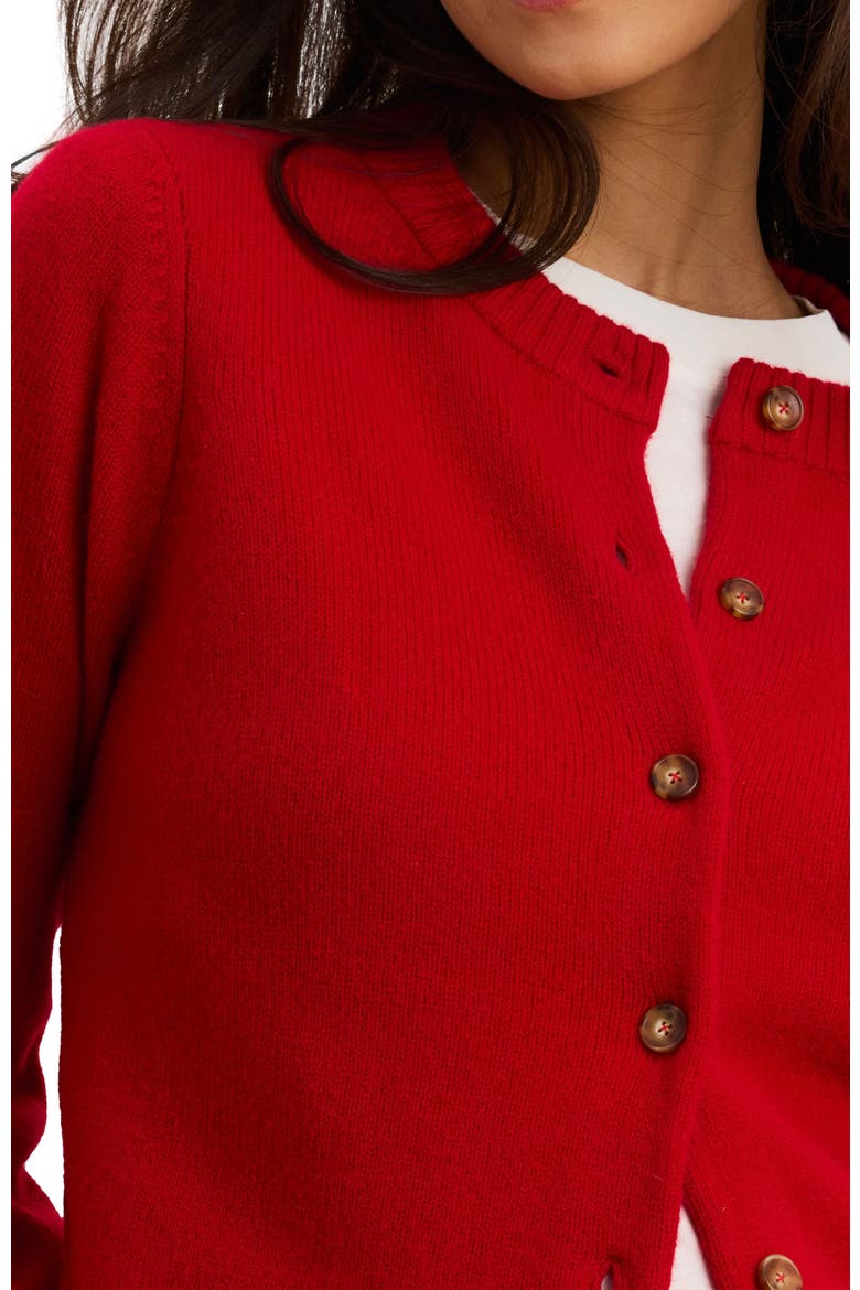 The Celine Contour Cardigan, Alternate, color, Cherry