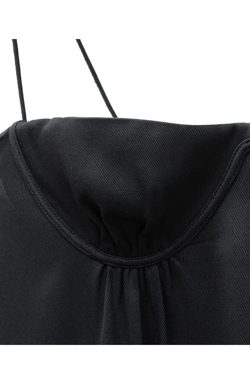 Mango Satin Minidress In Black