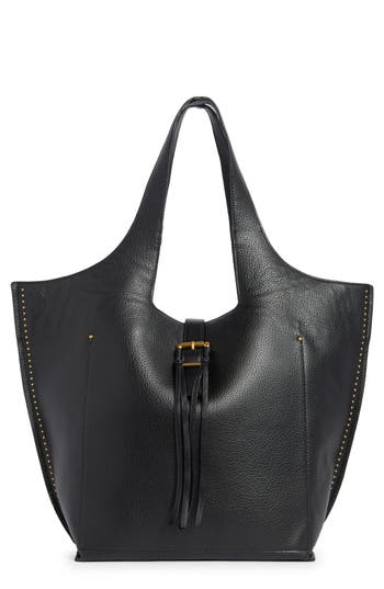 Steve Madden Buckle Tote Bag & Pouch In Black