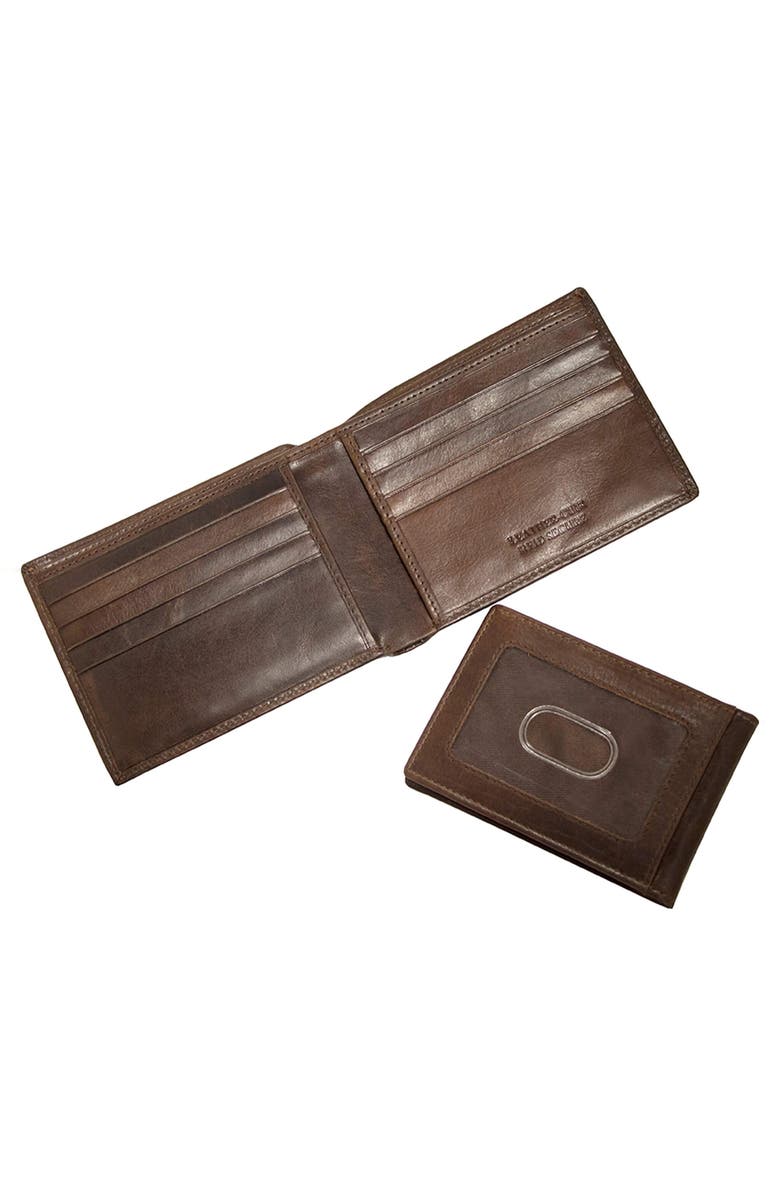 Mancini Boulder RFID Billfold Wallet with Passcase, Alternate, color, Brown