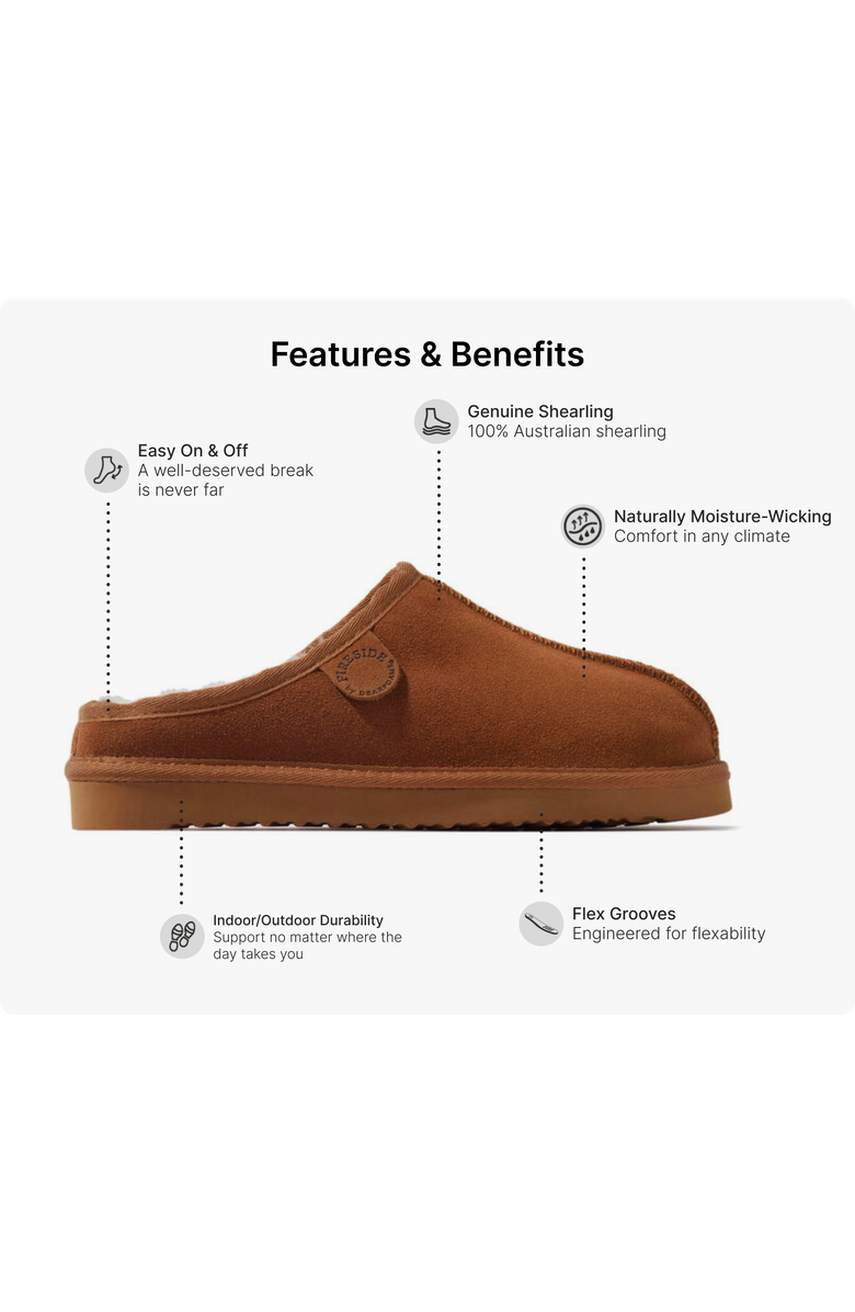 DEARFOAMS Fireside Grafton Genuine Shearling Clog Slipper, Alternate, color, Black