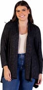24seven Comfort Apparel Open Front Long Sleeve High Low Cozy Cardigan