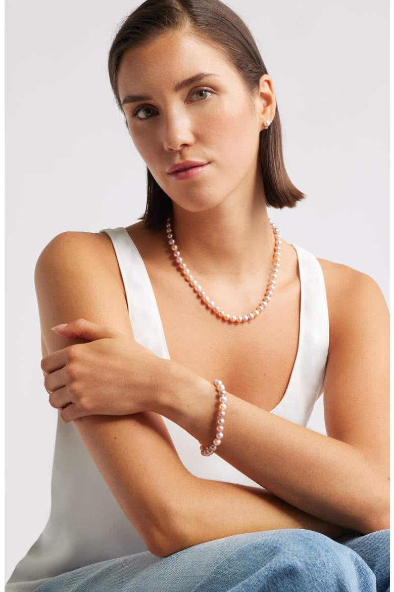 Freshwater Pearl Necklace, Alternate, color, BLUSH- 14K YELLOW GOLD