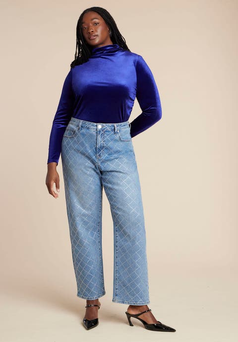 Velvet Mockneck Top (Plus)