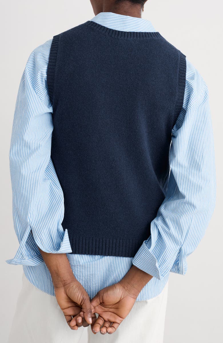 Seasalt Cornwall East View Merino Wool Blend Sweater Vest, Alternate, color, Knit Melange Maritime