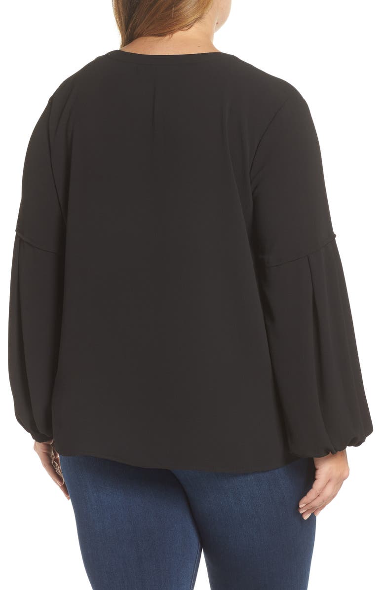 Vince Camuto Bubble Sleeve Crepe Blouse, Alternate, color, 