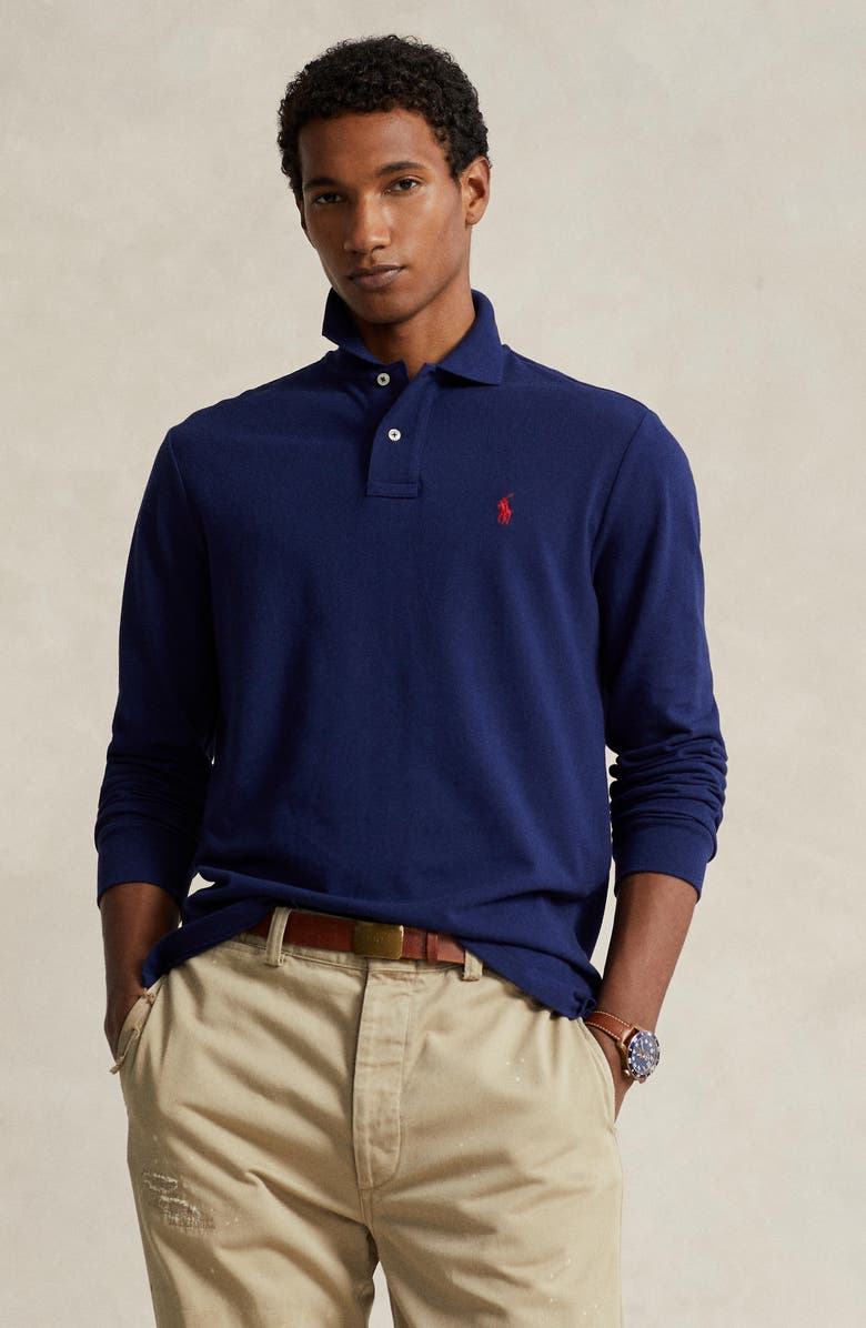 Polo Ralph Lauren Cotton Piqué Long Sleeve Polo, Alternate, color, 