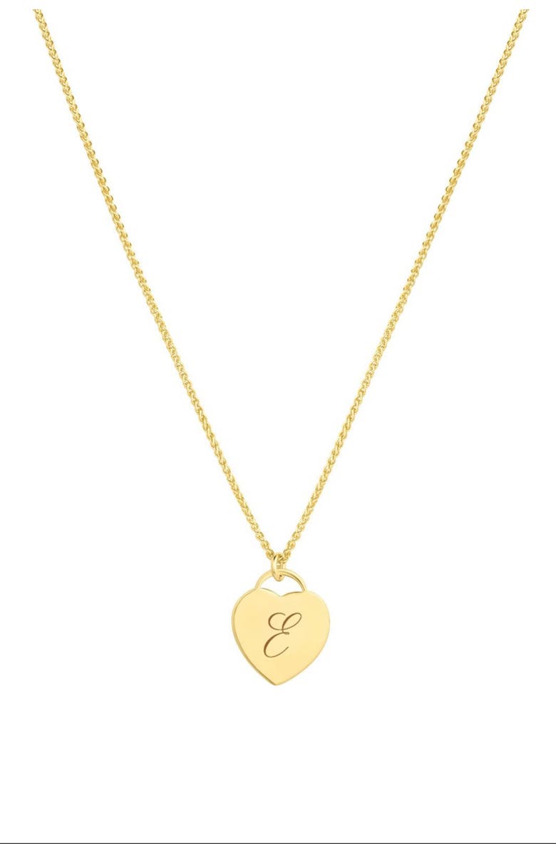 Set & Stones Alice Initial Heart Necklace, Main, color, Gold / E