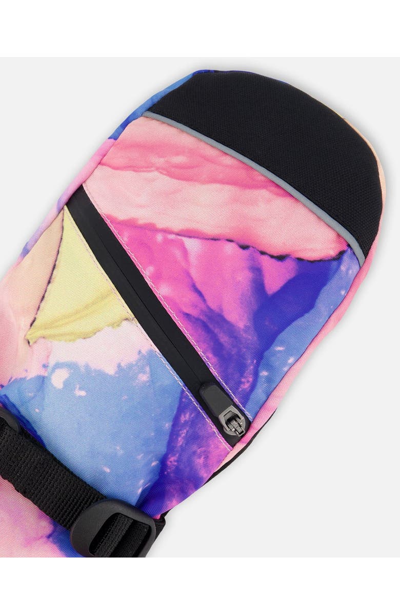 Deux par Deux Girl's Technical Mittens Printed Multicolor, Alternate, color, 