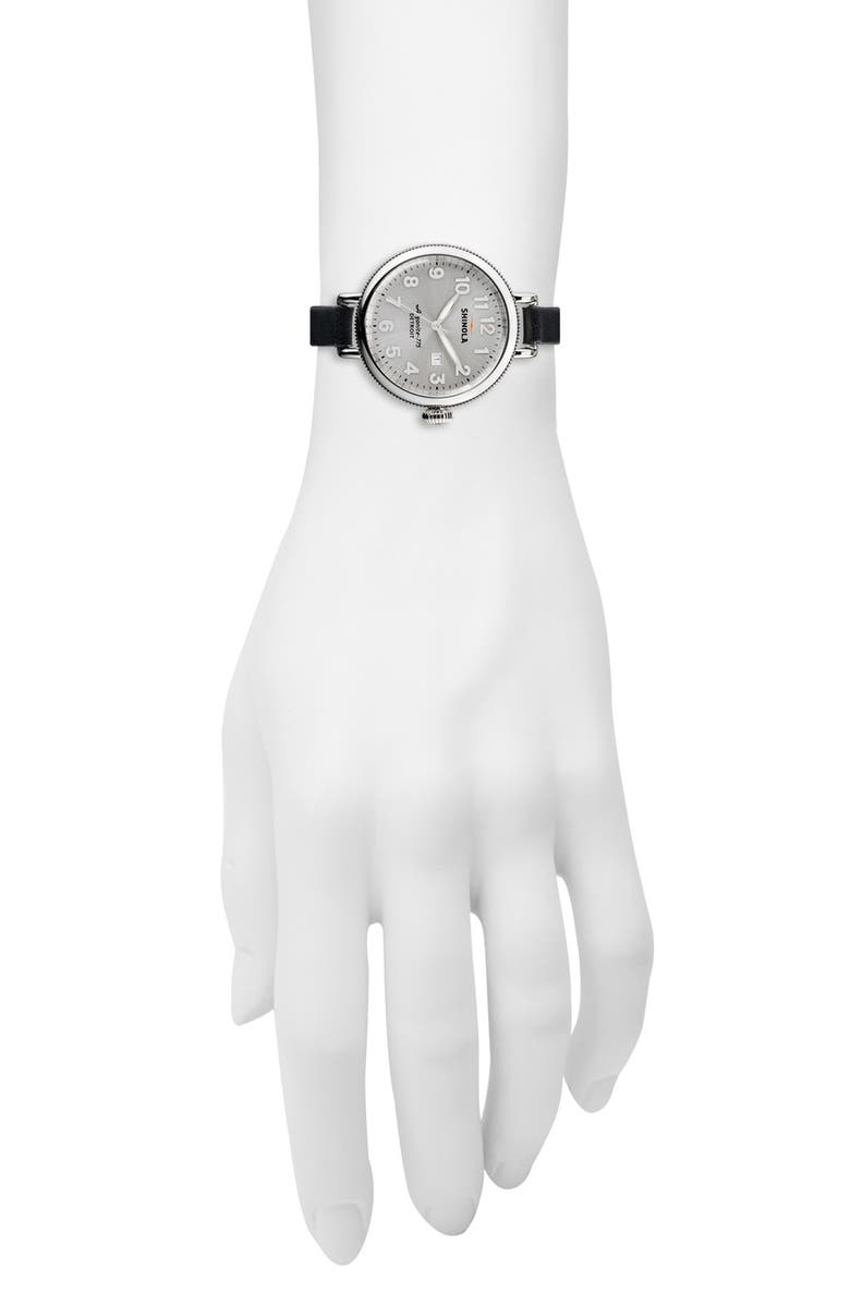 Shinola 'The Birdy' Double Wrap Leather Strap Watch, 34mm, Alternate, color,