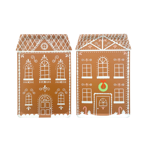 Tall Gingerbread House Christmas Plates