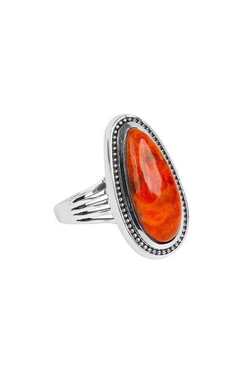 Ys Gems Orange Mohave Turquoise Ring In Orange