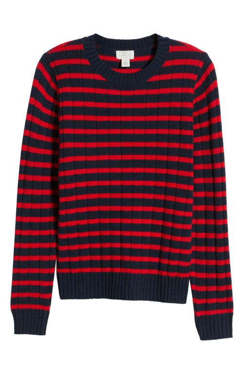 CASLON CASLON® STRIPE CREWNECK RIB SWEATER 