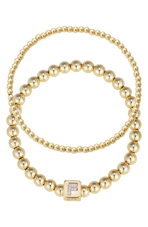 Set of 2 Gold Plated Stretch Bracelets