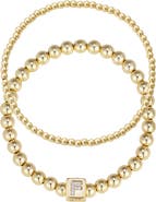 Adornia Set of 2 Gold Plated Stretch Bracelets