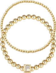 Adornia Set of 2 Gold Plated Stretch Bracelets
