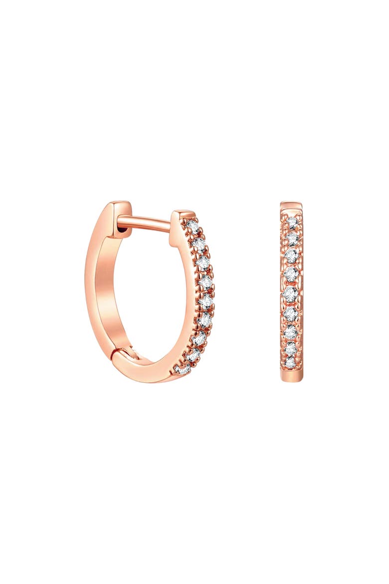 Rose-Flashed Mini Huggie Earrings, Main, color, Rose