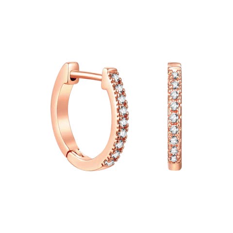 Rose-Flashed Mini Huggie Earrings