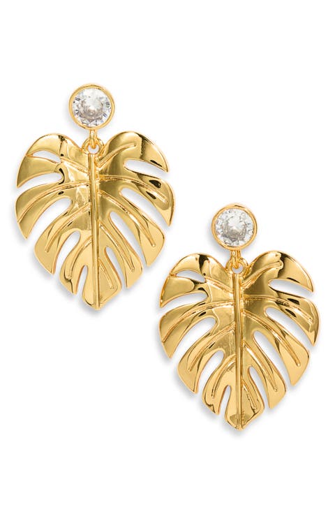 Beverly Leaf Statement Drop Earrings