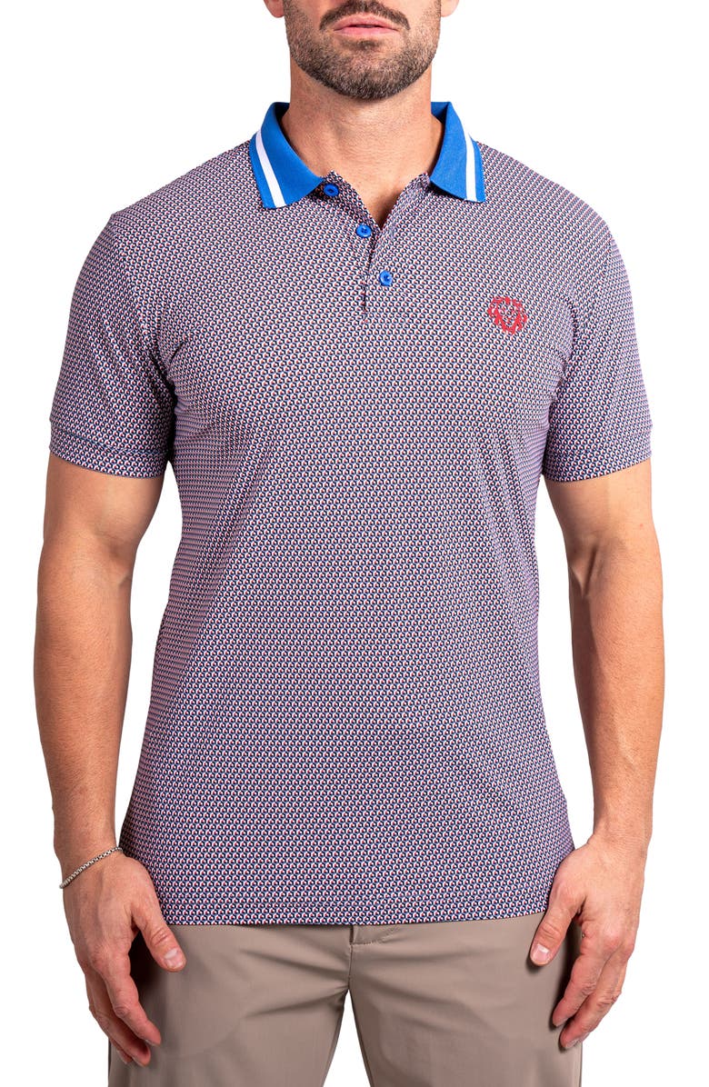 Maceoo Ascension Stretch Nylon Polo, Main, color, Purple Multi