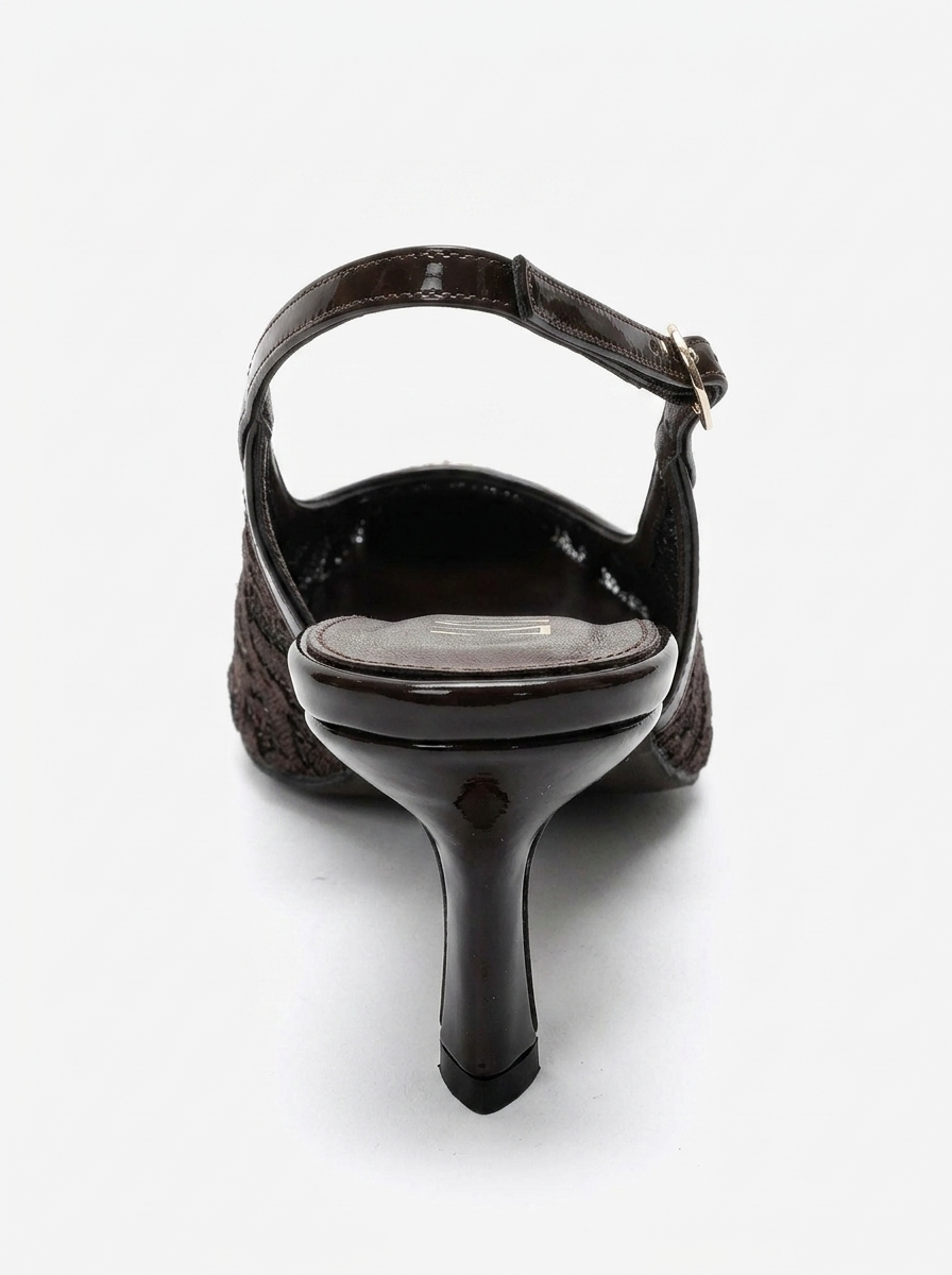 Clem Lace Slingback Pump, Alternate, color, Brown