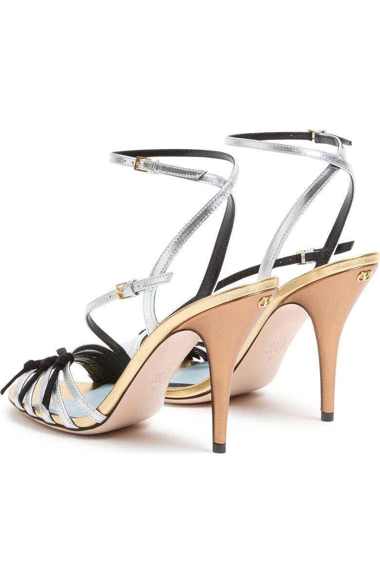 Valentino Garavani Metallic Ankle Strap Sandal, Alternate, color, Silver Multi