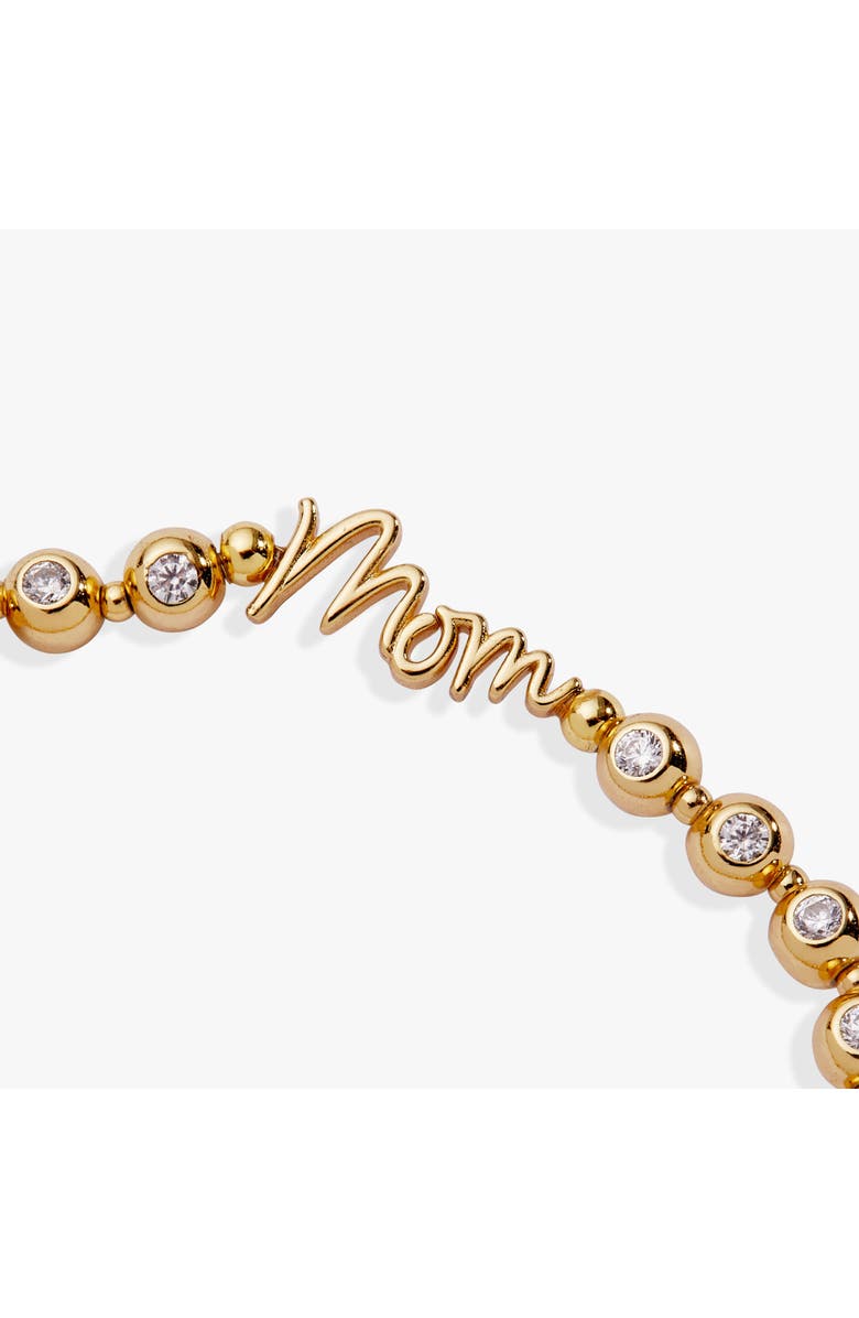 Alex and Ani Mom Elongated Crystal Stretch Bracelet, Alternate, color, Gold