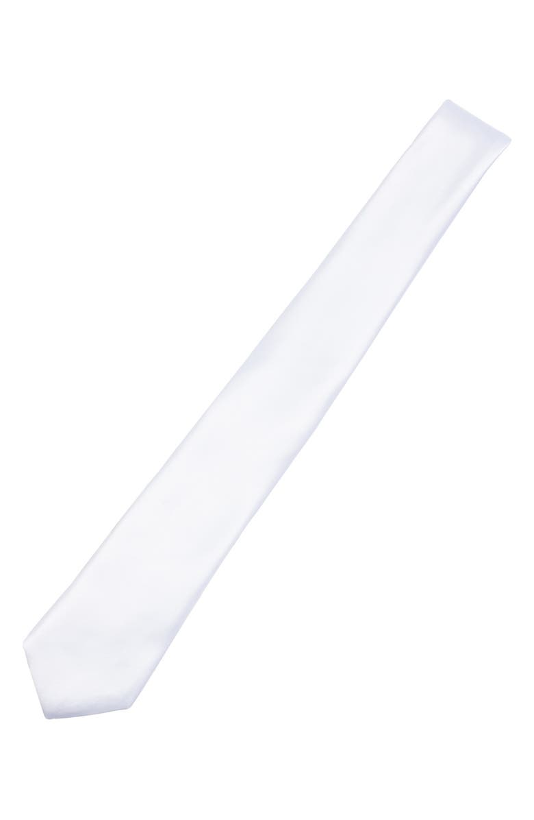 CONSTRUCT Solid Satin Tie, Alternate, color, White