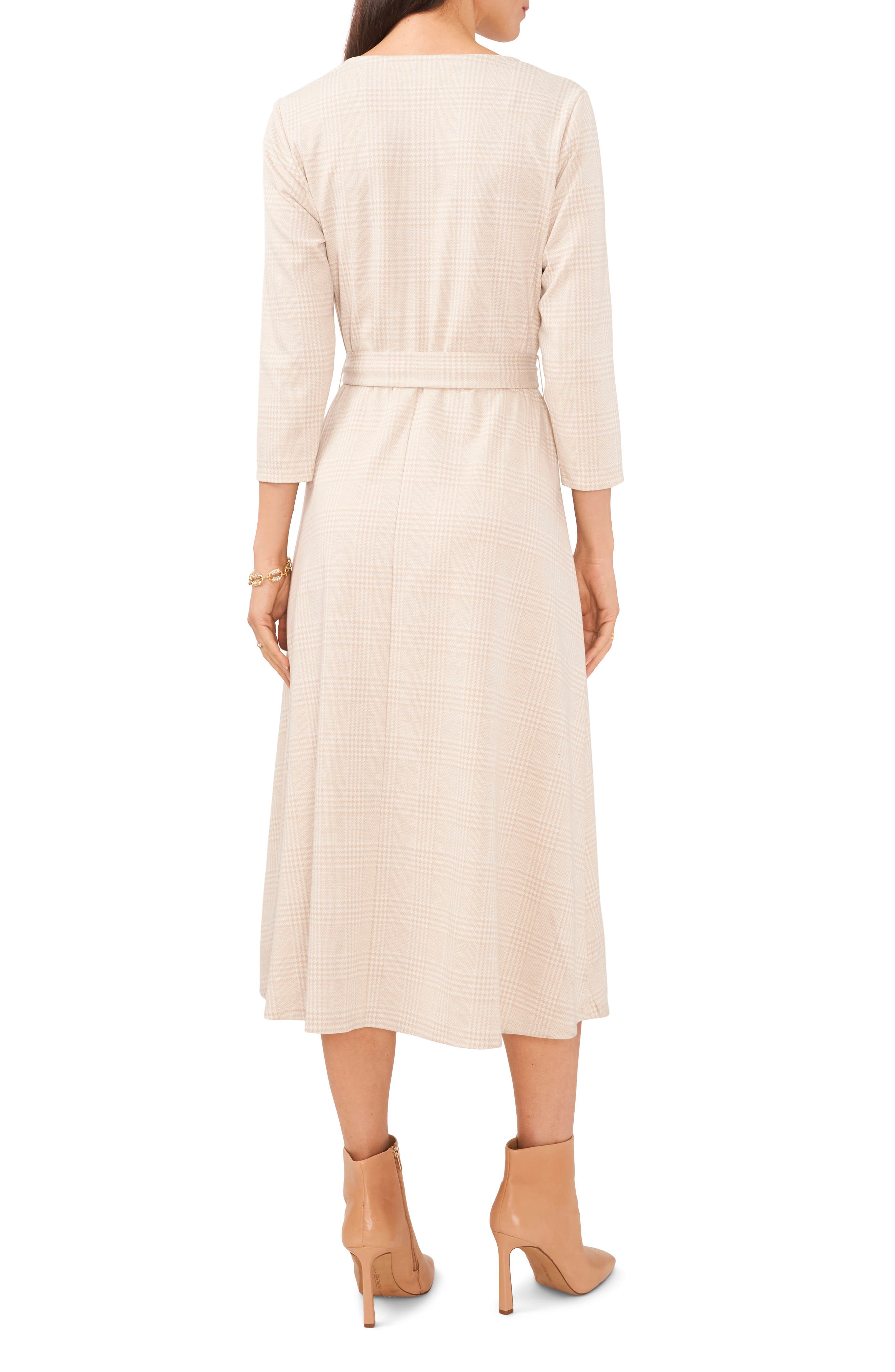 Houndstooth Plaid Jacquard Midi Dress - image 4