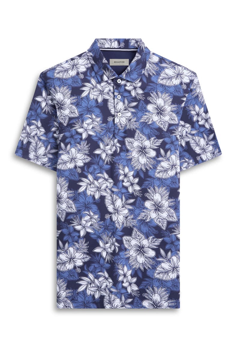 Hendrix Digital Floral Print Pima Cotton Polo, Alternate, color, NIGHT BLUE