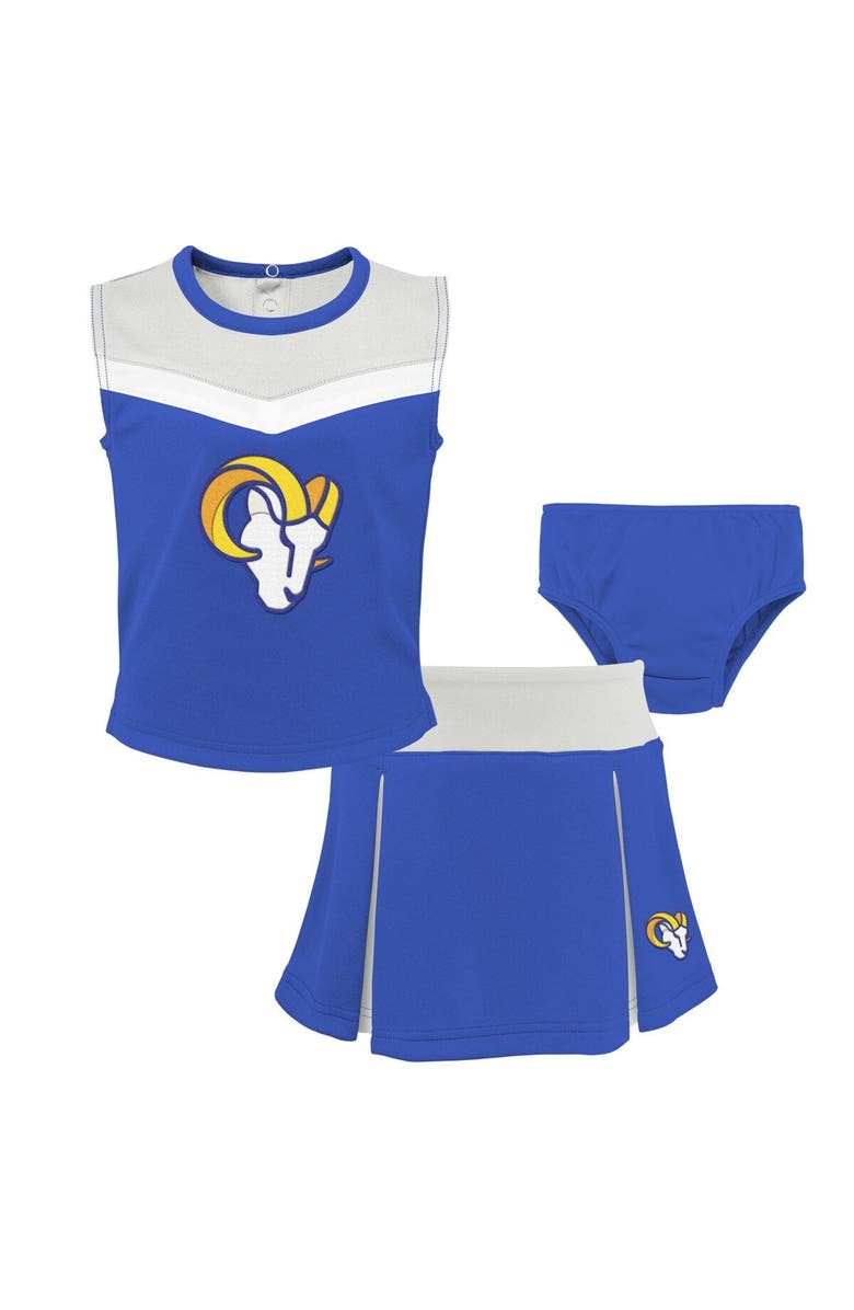 Outerstuff Girls Toddler Royal Los Angeles Rams Spirit Cheer Two-Piece Cheerleader Set with Bloomers, Main, color, Royal