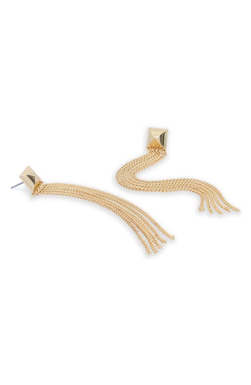 Allsaints Curb Chain Linear Drop Earrings In Gold