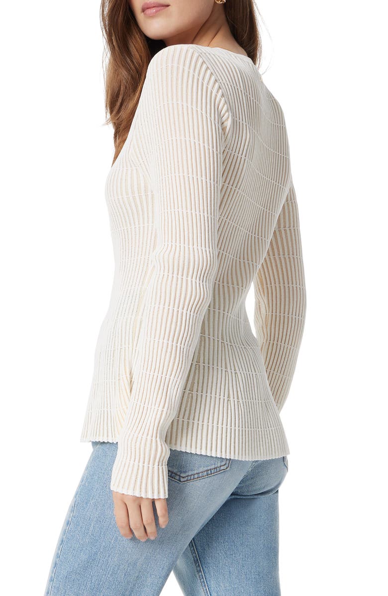 Sam Edelman Gia Crewneck Peplum Knit Top, Alternate, color, Gardenia