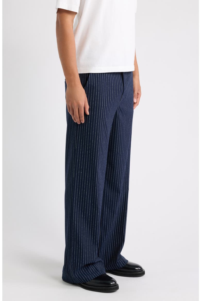Pinstripe Trousers, Alternate, color, NAVY