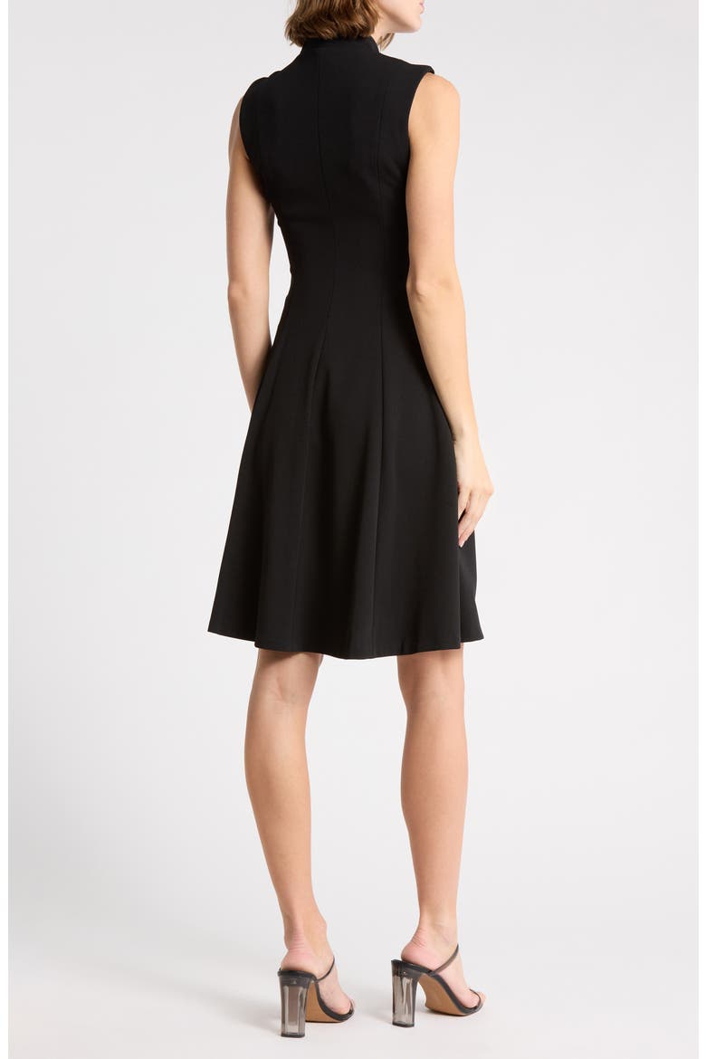 Sleeveless Zip Front Fit & Flare Dress, Alternate, color, BLACK